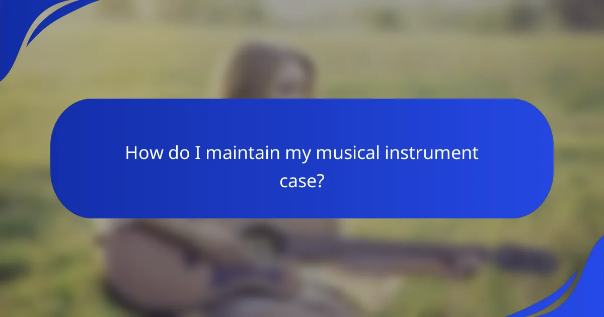 How do I maintain my musical instrument case?
