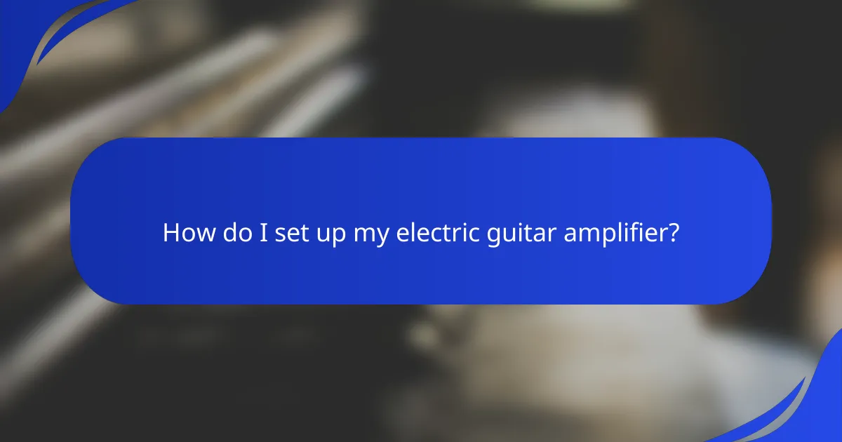How do I set up my electric guitar amplifier?
