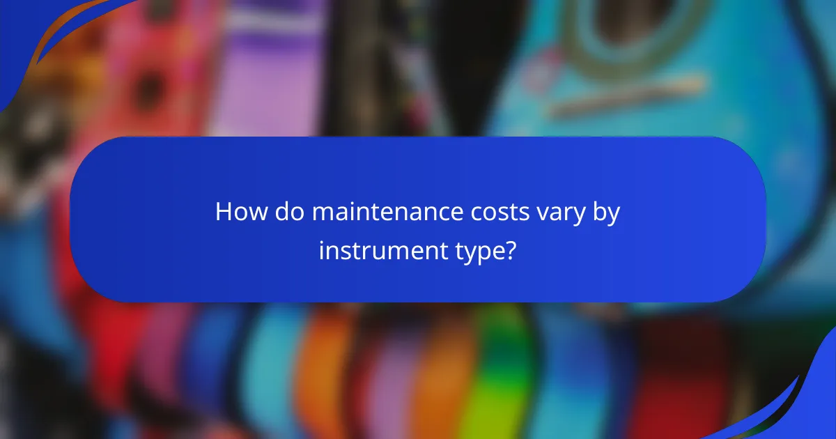 How do maintenance costs vary by instrument type?