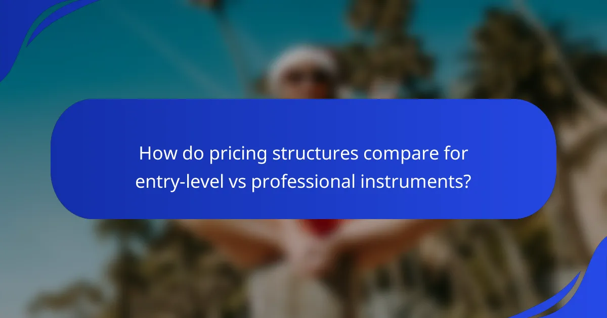 How do pricing structures compare for entry-level vs professional instruments?