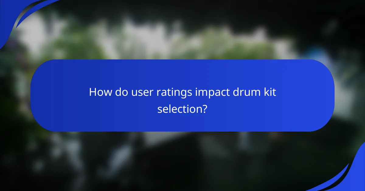 How do user ratings impact drum kit selection?
