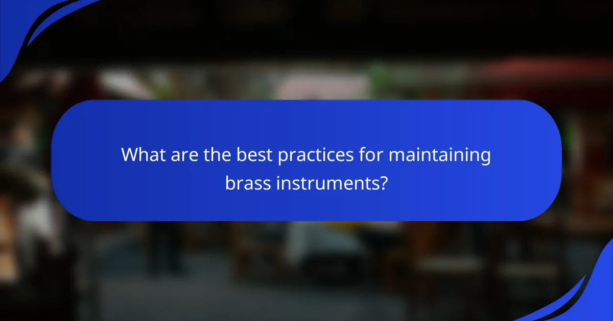What are the best practices for maintaining brass instruments?
