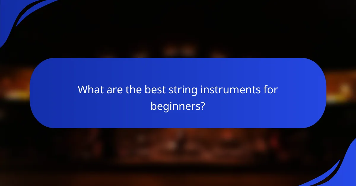 What are the best string instruments for beginners?