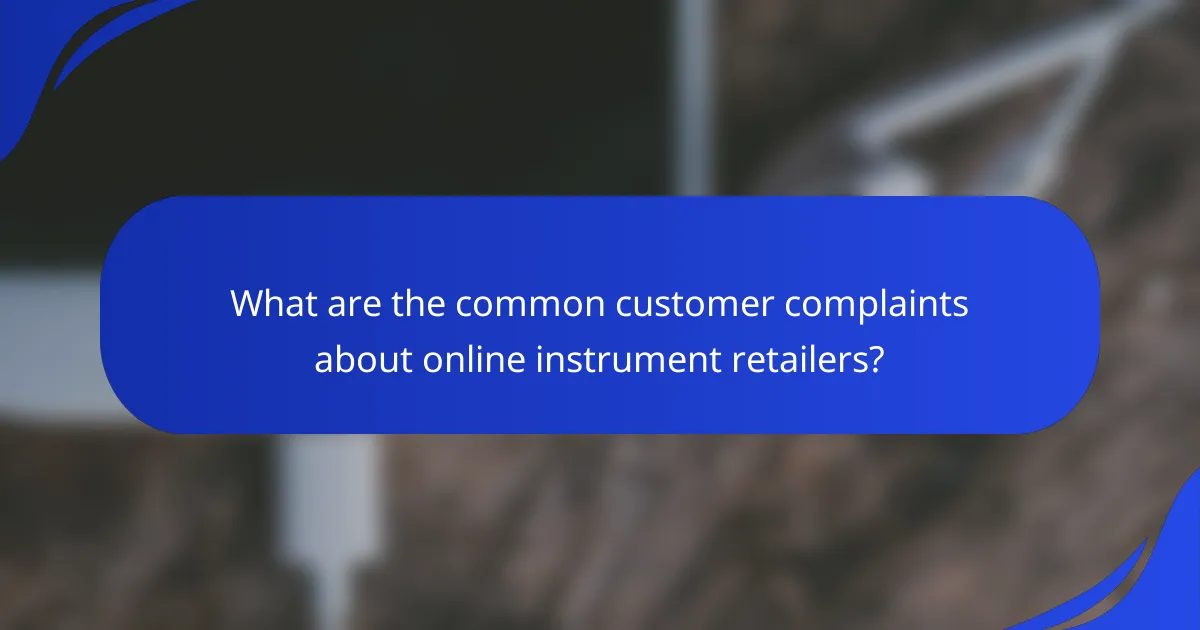 What are the common customer complaints about online instrument retailers?