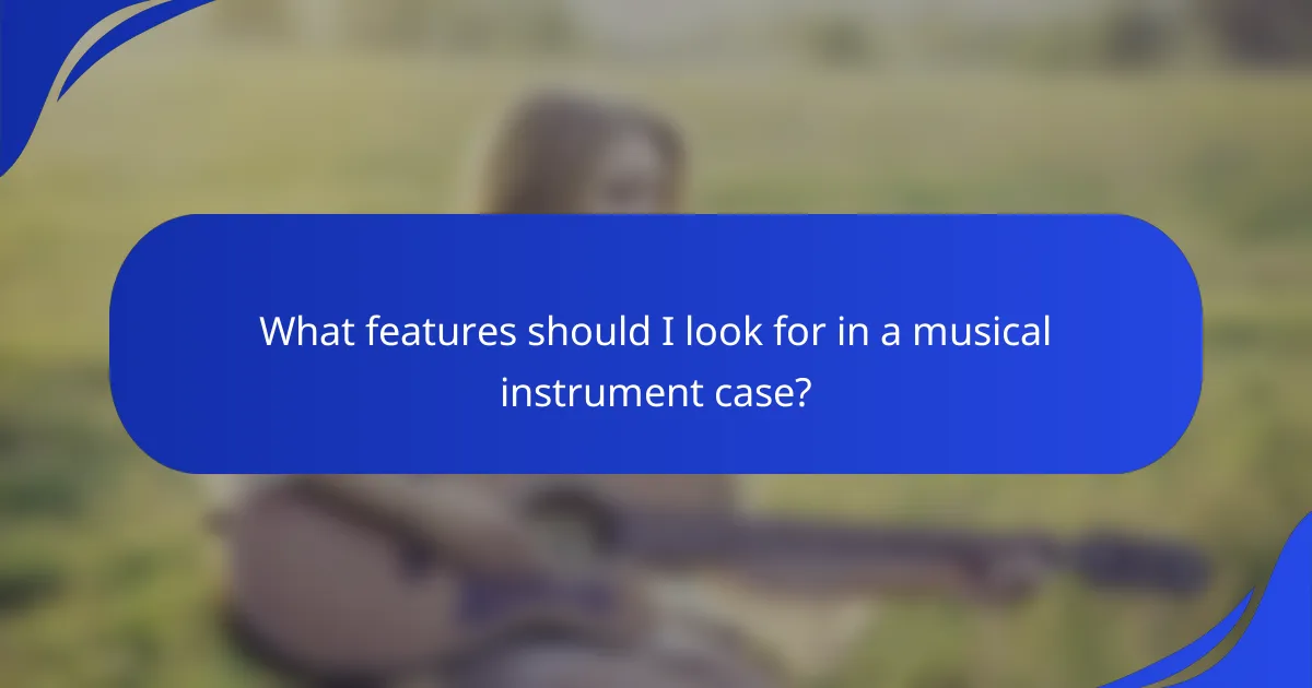 What features should I look for in a musical instrument case?