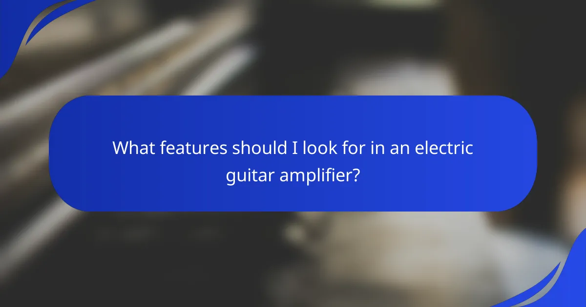 What features should I look for in an electric guitar amplifier?