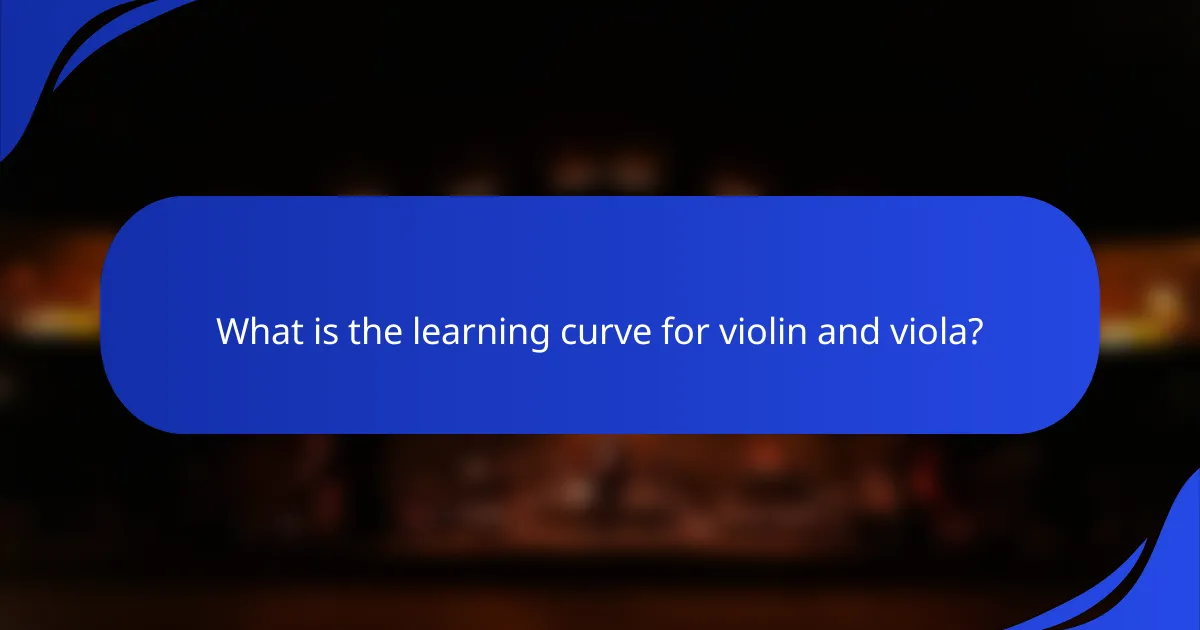 What is the learning curve for violin and viola?